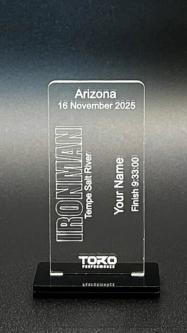 Ironman Finisher Award – Custom Engraved Clear Acrylic