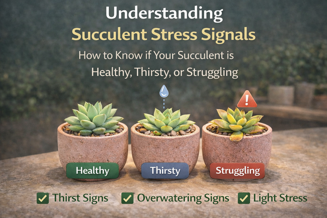 Succulent Stress Signs Guide — How to Tell if Your Succulent Is Healthy, Thirsty, Overwatered or Dying