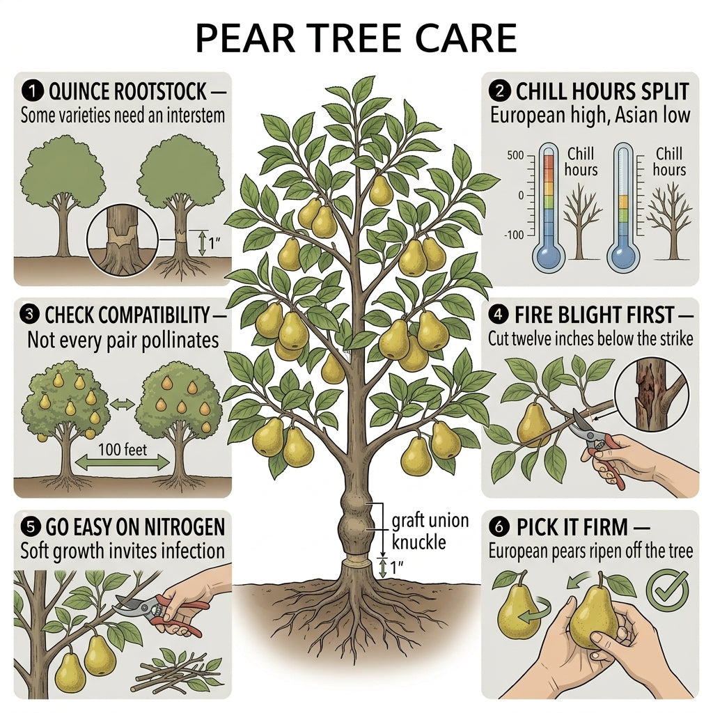 Pear Tree Care Guide: Planting, Fire Blight & When to Actually Pick