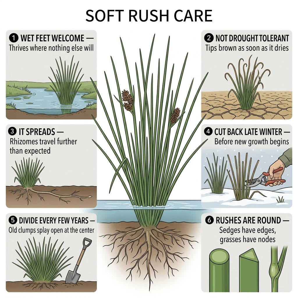 Soft Rush (Juncus) Care Guide: The Native Plant for the Spot Nothing Else Will Grow