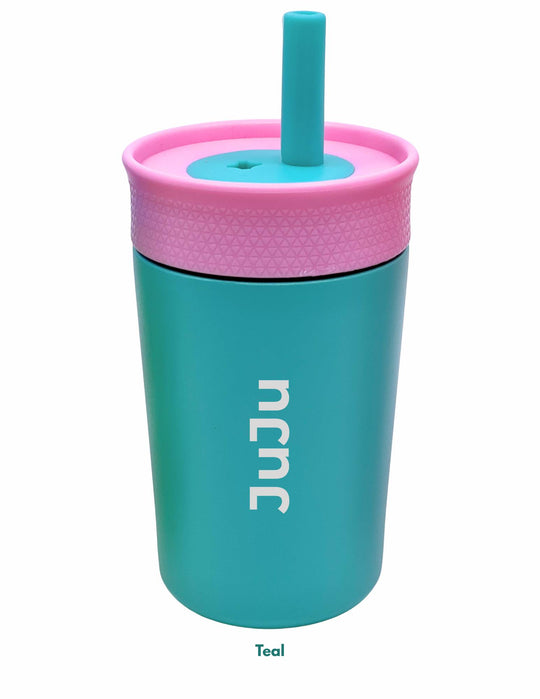 12 oz Kids Stainless Steel Tumbler with Silicone Lid & Straw – Spill-Resistant, Engravable, Dishwasher Safe