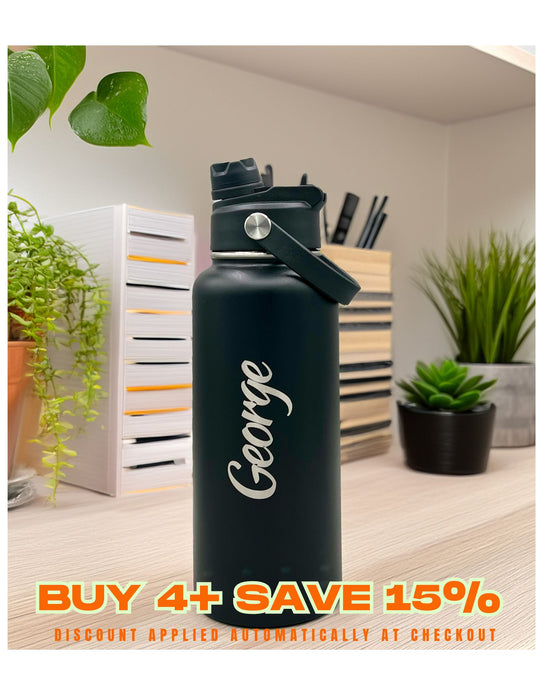 32oz Engraved Tumbler | Dual Lid Chug/Sip  | Double Insulated | Carrying Handle