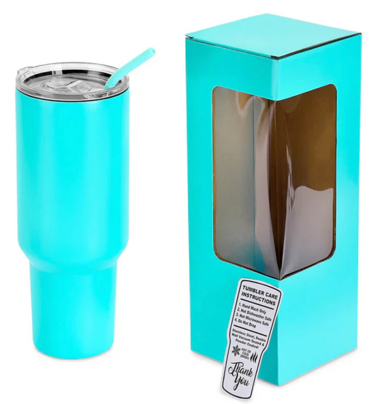 40 oz Engraved Tumbler | Double Insulated | Matching Silicone Straw | Optional Twist On and Off  Handle
