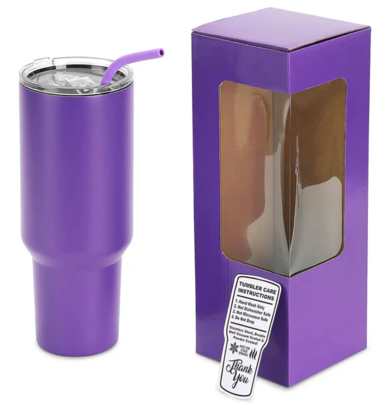 40 oz Double Insulated Tumbler with Matching Straw