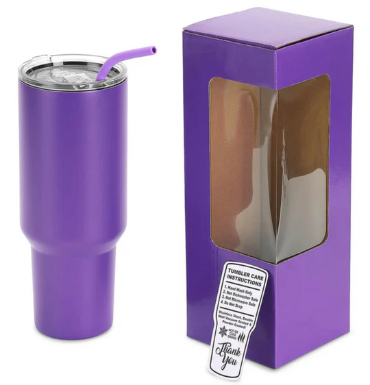 40 oz Engraved Tumbler | Double Insulated | Matching Silicone Straw | Optional Twist On and Off  Handle