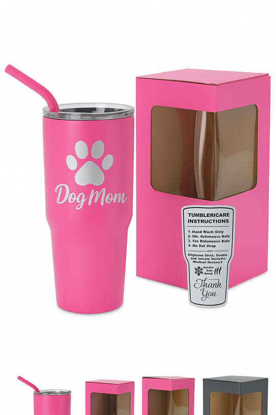 Personalized 30oz Stainless Steel Tumbler with Straw – Double-Wall Insulated, Powder-Coated Finish