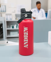 32 oz Engraved Insulated Tumbler with Dual Lid Chug/Sip US Military