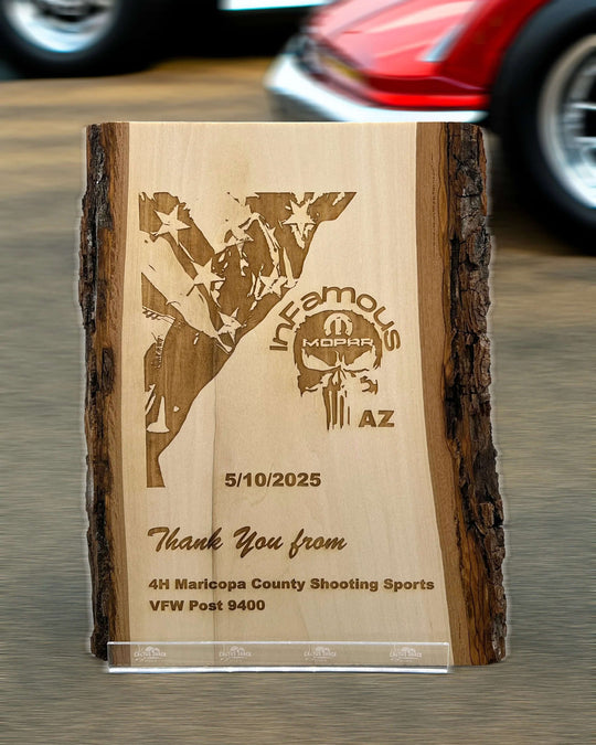 Custom Engraved Live Edge Wood Plank