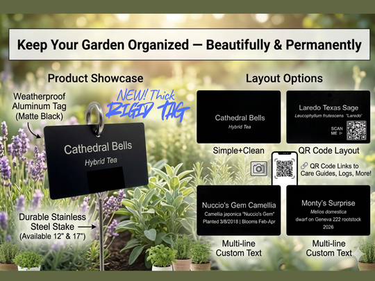 Custom Garden Marker – Engraved Aluminum Plant Tag with Stainless Steel Stake