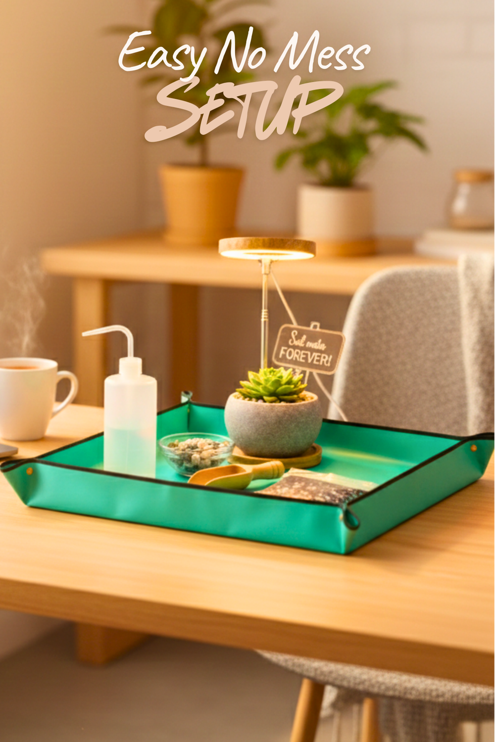 Live Succulent Plant Kit with Grow Light — Complete Indoor Succulent Starter Kit