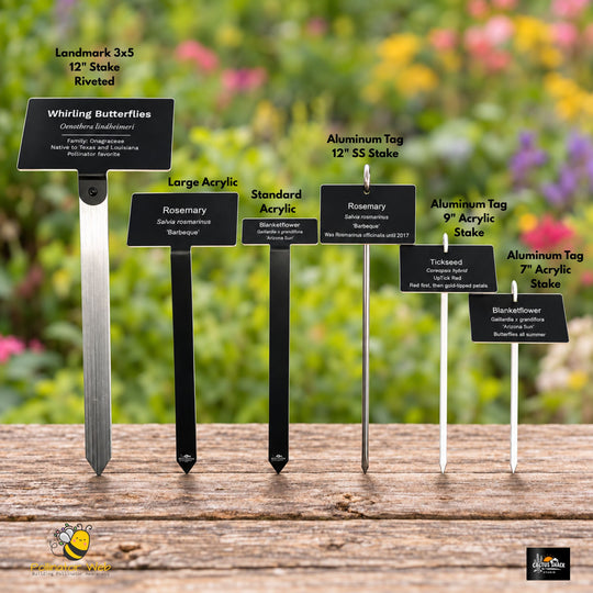 Large Acrylic Plant Stake with QR Code | Engraved Garden Marker | 5 Lines Custom Text | UV Resistant Outdoor