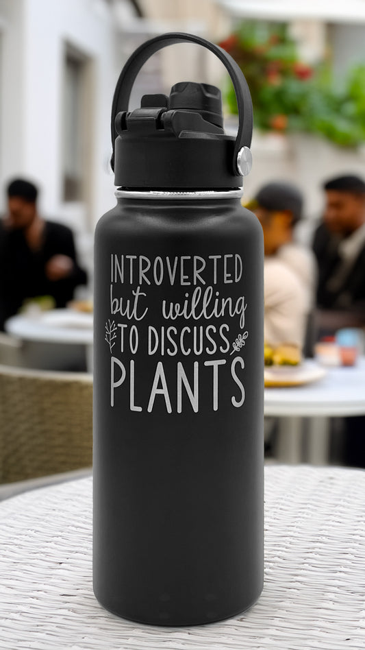 32 oz Engraved Insulated Tumbler with Dual Lid Chug/Sip *Plant Lovers*