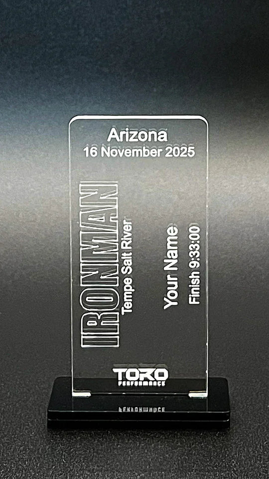 Ironman Finisher Award – Custom Engraved Clear Acrylic