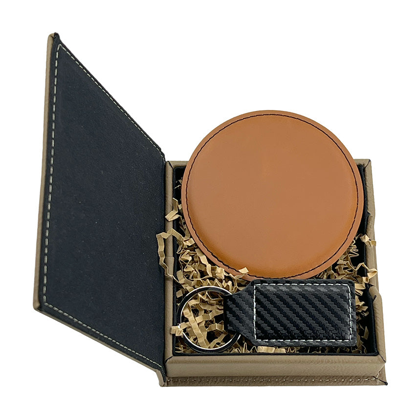 Personalized Gift Box | Engraved Keepsake Box, Coaster & Keychain | Birthday, Graduation, Thank You, Employee, Wedding Gift