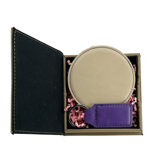 Personalized Gift Box | Engraved Keepsake Box, Coaster & Keychain | Birthday, Graduation, Thank You, Employee, Wedding Gift