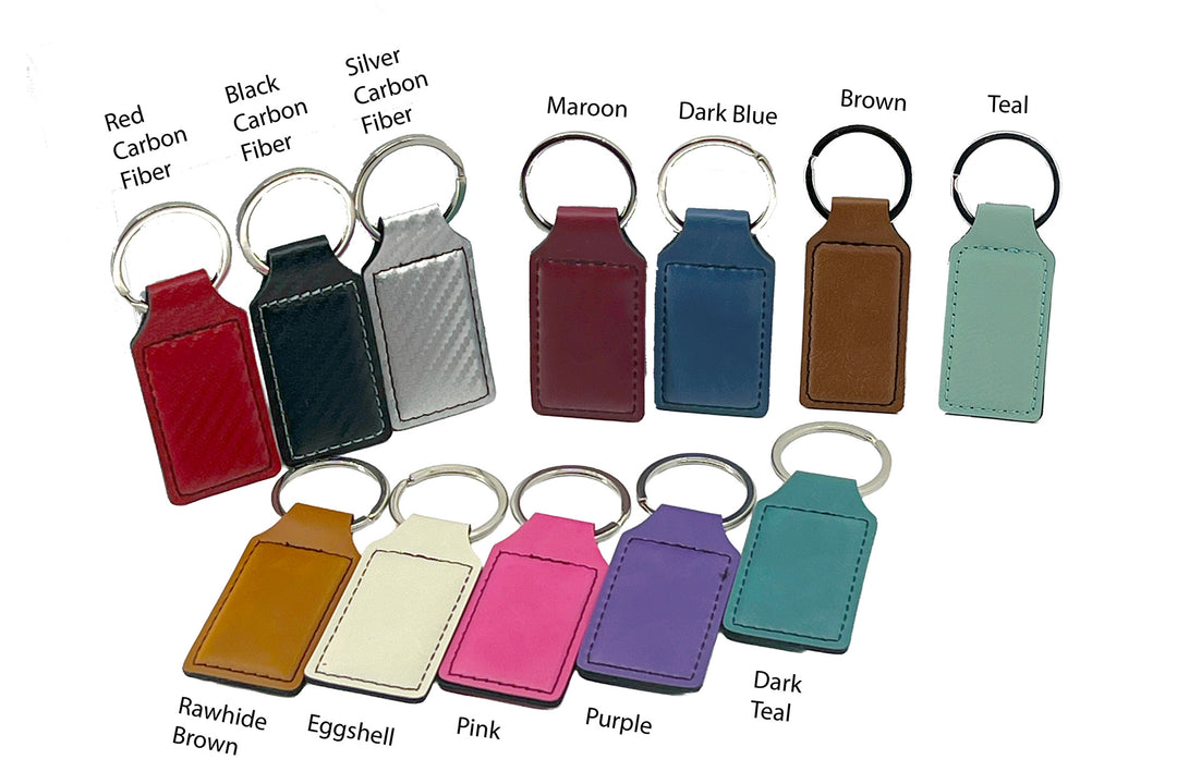 Engraved Leatherette Keychains – Personalized Key Rings, Bag Charms & Zipper Pulls