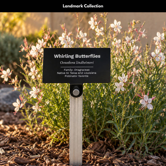Landmark Large Plant Marker, Engraved Two-Tone Acrylic on Solid Aluminum Stake, 5 Lines