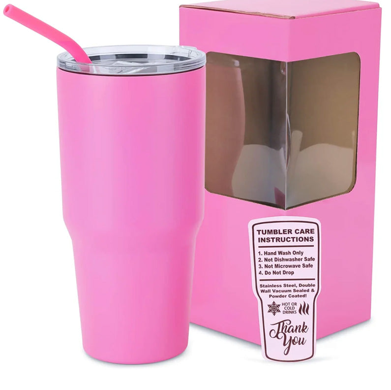 30 oz Engraved Tumbler | Double Insulated | Matching Silicone Straw | Optional Twist On and Off  Handle