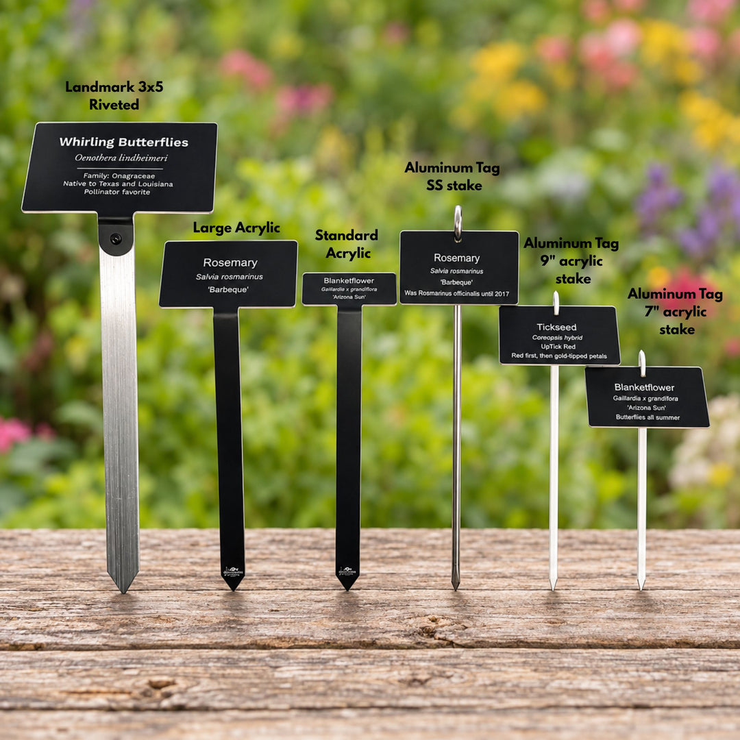 Personalized Acrylic Plant Stake | Engraved Garden Marker | 3 Lines Custom Text | UV Resistant Outdoor