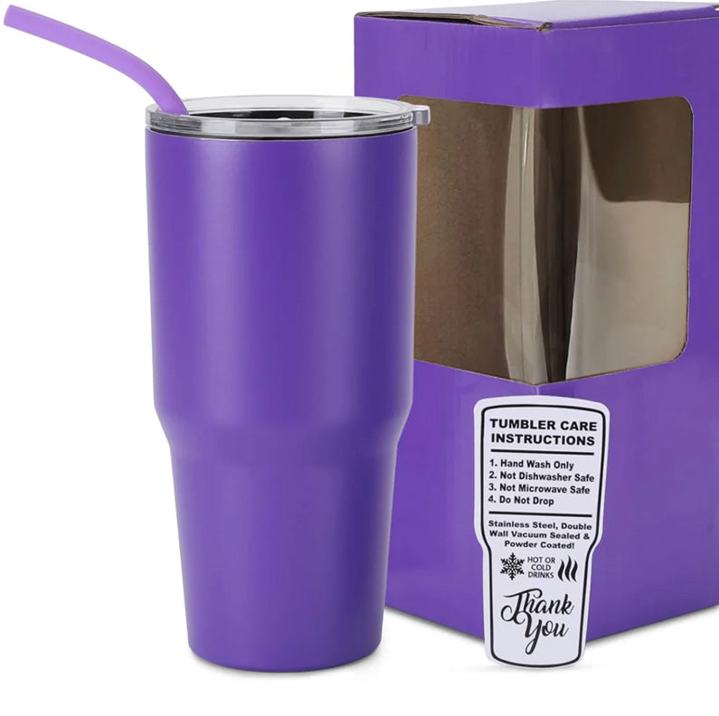 30 oz Engraved Tumbler | Double Insulated | Matching Silicone Straw | Optional Twist On and Off  Handle