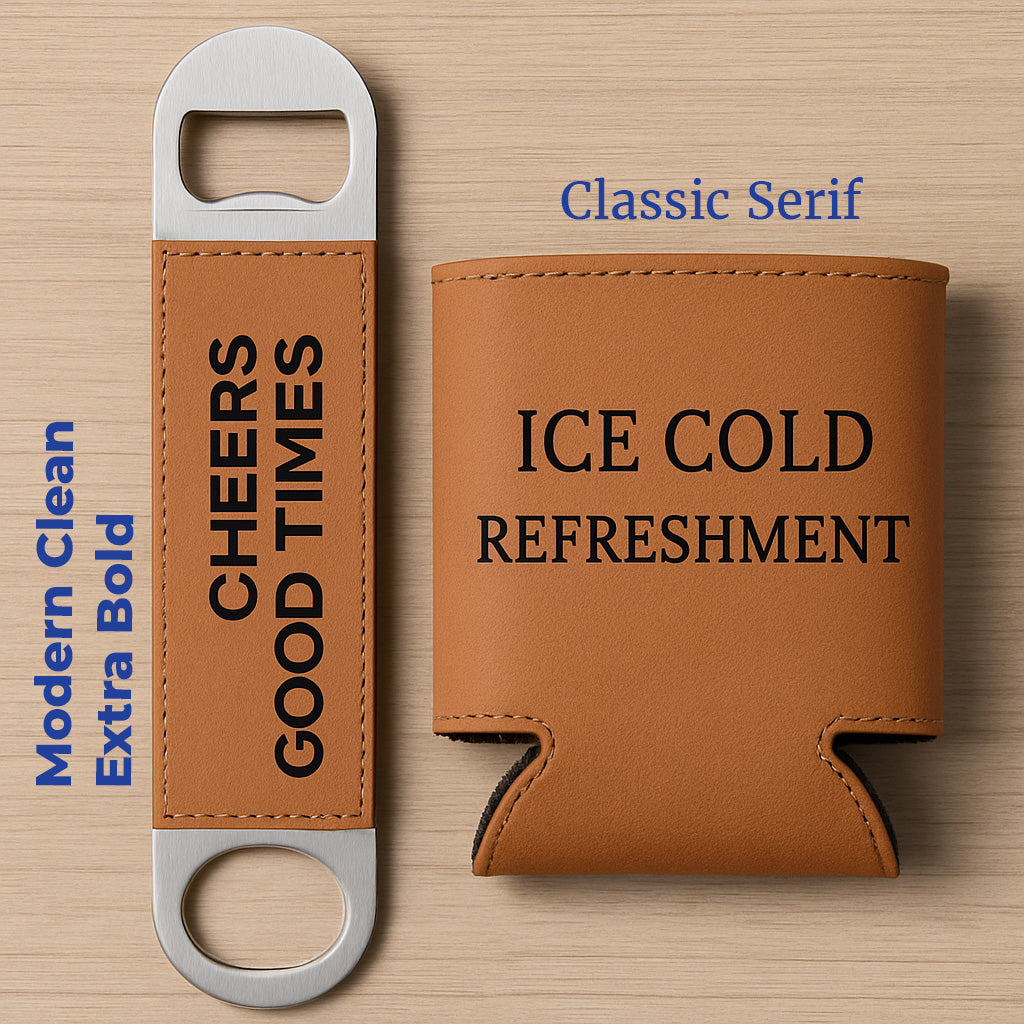 Engraved Bottle Opener & Coozie Gift Set for Him – Custom Text – Father's Day, Groomsman, Birthday Gift for Dad, Husband or Boyfriend