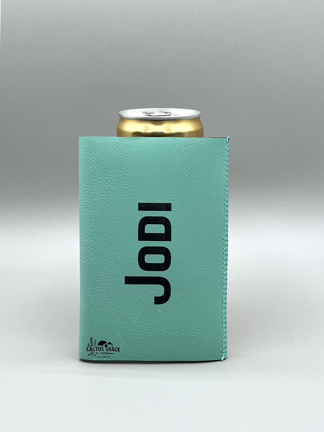Teal and Black Slim Can Cozie