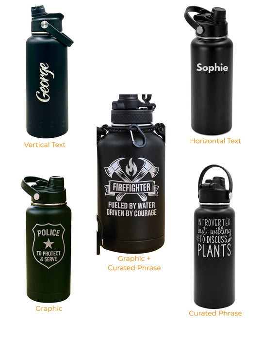 32oz Hydro Sports Water Bottle – Dual 2-in-1 Lid, Vacuum Insulated Stainless Steel