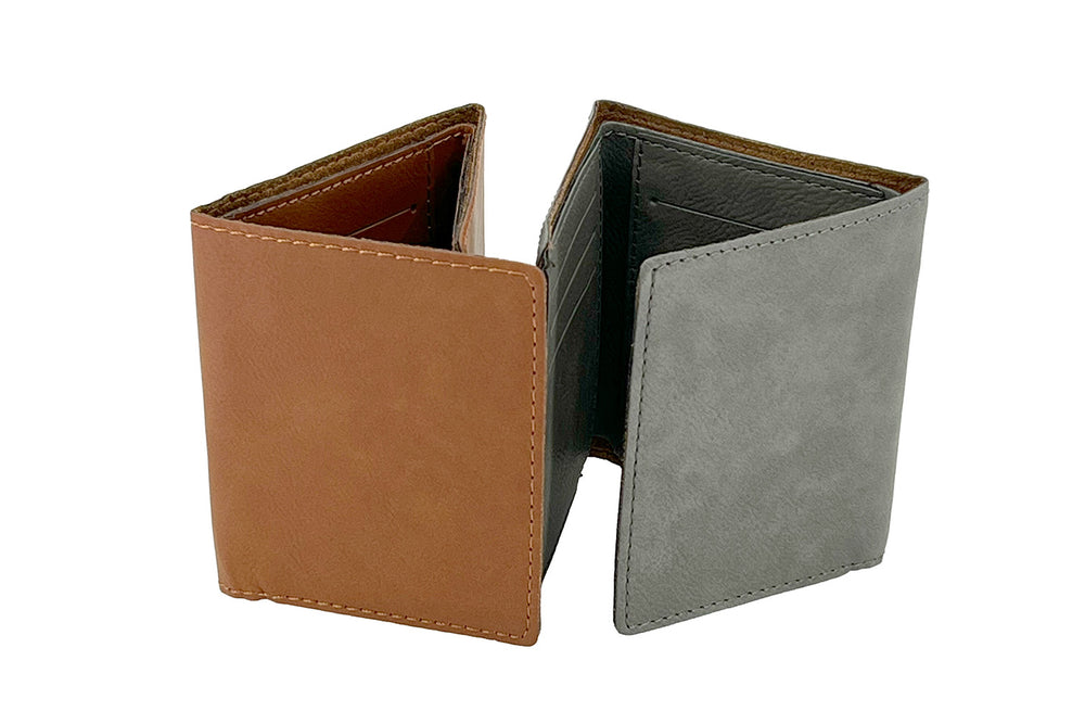 Personalized Men’s Leatherette Trifold Wallet – Custom Engraved, Slim & Stylish Everyday Carry