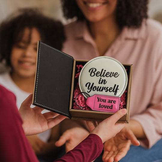Personalized Gift Box | Engraved Keepsake Box, Coaster & Keychain | Birthday, Graduation, Thank You, Employee, Wedding Gift