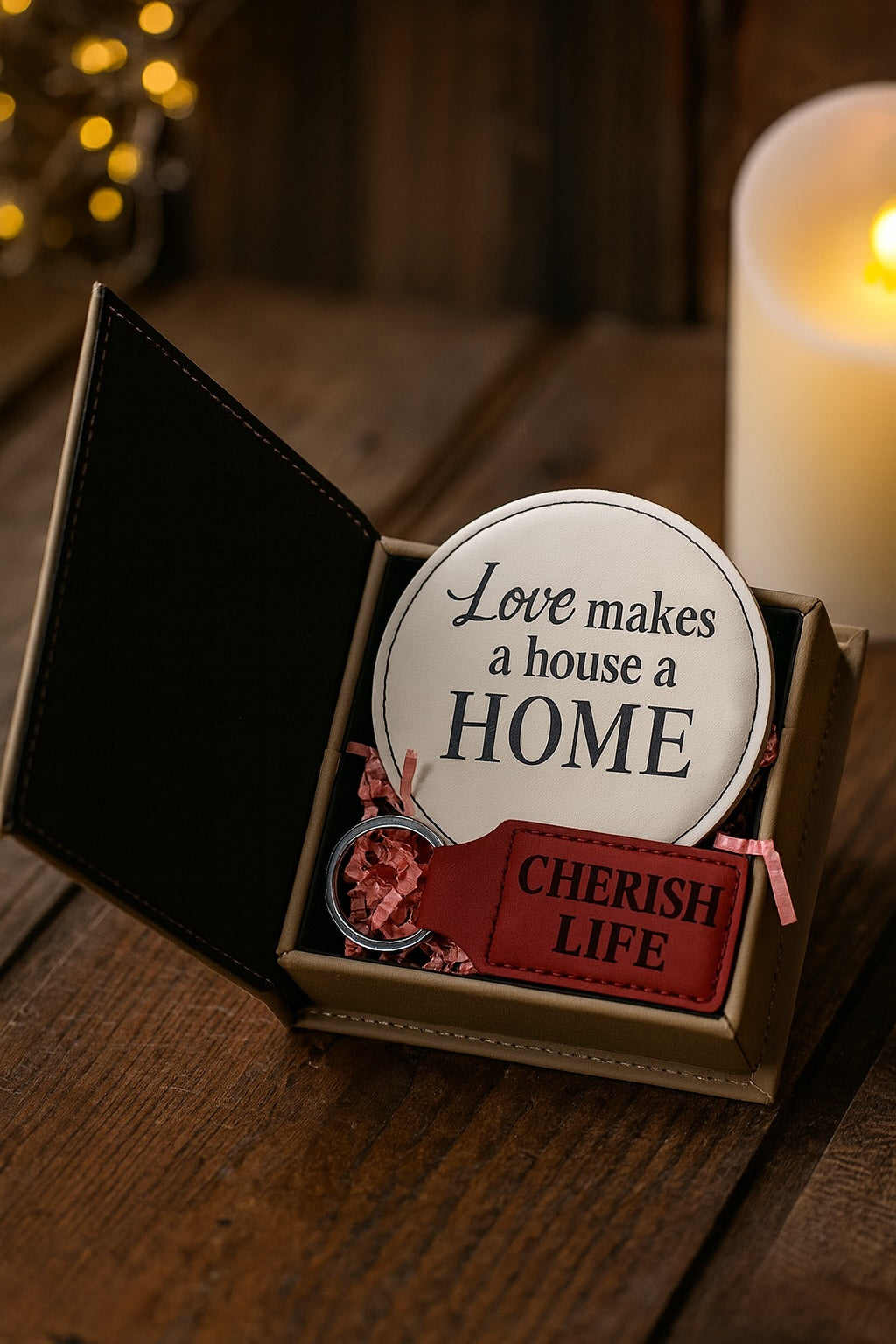 Personalized Gift Box | Engraved Keepsake Box, Coaster & Keychain | Birthday, Graduation, Thank You, Employee, Wedding Gift