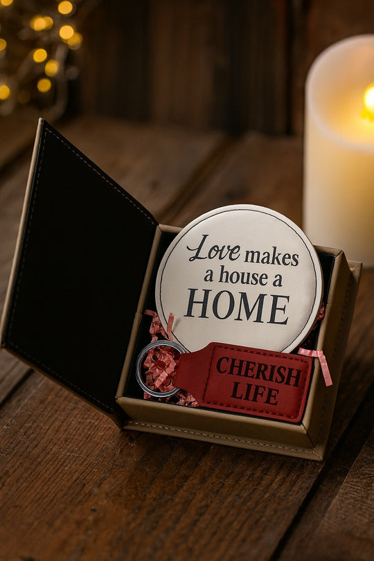 Personalized Gift Box | Engraved Keepsake Box, Coaster & Keychain | Birthday, Graduation, Thank You, Employee, Wedding Gift