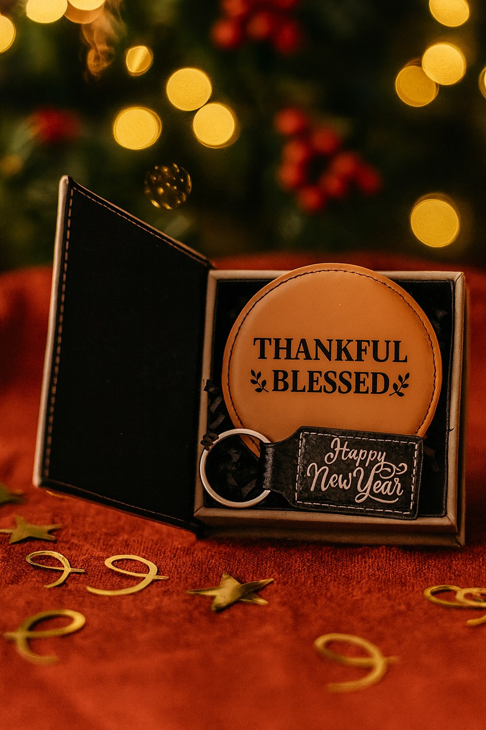 Personalized Gift Box | Engraved Keepsake Box, Coaster & Keychain | Birthday, Graduation, Thank You, Employee, Wedding Gift
